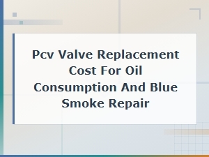 Pcv Valve Replacement Cost for Oil Consumption and Blue Smoke Repair